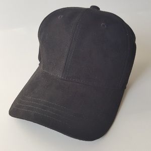 New Black Suede Baseball Cap